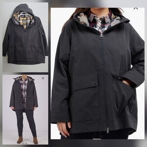 Barbour Jacket The Original Tartan Women's Plus Size 2X Gray Waterproof Armeria